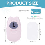 KISEER 6 Boxs (300 Sheets) Mini Portable Travel Soap Paper Sheets Disposable Hand Washing Bath Scented Paper Soap for Outdoor, Camping Hiking (Colorful)