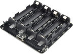 diymore 18650 Battery Holder Four Li-ion V9 Battery Shield Micro USB 5V/3A 3V/1A Power Bank Battery Charging Module (4 Holders)