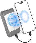 WALLFID MagPatch Magnetic Power Bank Adapter | 3 Sizes for MagSafe Phones | 3mm Thin with N52 Magnet | Includes 10cm 60W Type-C Cable | Magnetic Adapter (White, Standard)