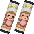 2 Pack Luggage Handle Wrap with Travel Tags - Non-Slip Protective Cover Soft Handle Grips Covers for Suitcase(Monkey Swing Wreath)