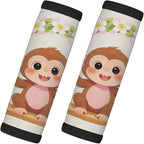 2 Pack Luggage Handle Wrap with Travel Tags - Non-Slip Protective Cover Soft Handle Grips Covers for Suitcase(Monkey Swing Wreath)