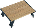 iClimb Ultralight Compact Mini Beach Picnic Folding Alu. Table with Carry Bag, Two Size (Nature - S)