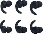 Sports Earbuds Tips Replacement Ear Fins Wingtips Noise Isolation Replacement Eartips Adapters for in Ear Earphones 4mm to 6mm Nozzle Attachment 3 Pairs Left & Right, Balck