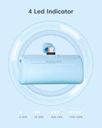 Kuulaa Portable Charger USB C with Built-in USB-C Plug, 4500mAh Mini Power Bank Small Battery Pack for iPhone 15/16,Samsung S22/S23 & Android (Blue)