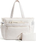 TOPEAST Tote Bag for Women Puffer Travel Carry On Bags with Laptop Compartment & Cup Holder Work Tote for Weekend Overnight