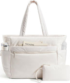 TOPEAST Tote Bag for Women Puffer Travel Carry On Bags with Laptop Compartment & Cup Holder Work Tote for Weekend Overnight