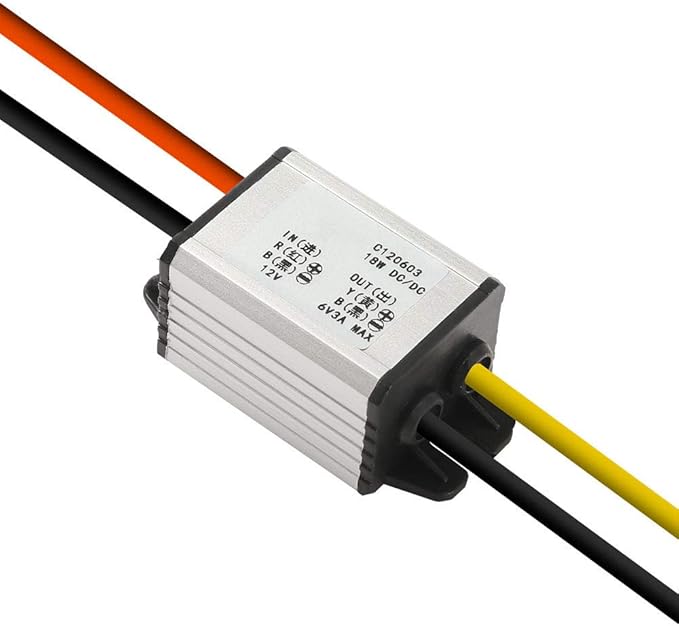 Dorhea 12V to 6V Car Power Voltage Converter DC 9V-22V 12V to 6V Buck Voltage 3A 18W Waterproof DC Step Down Volt Module Power Supply Board Compatible with Car Vehicle Automotive LED Display Radio