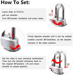 4 Dial Digit TSA Approved Travel Luggage Locks Combination for Suitcases (Silver-4pack)