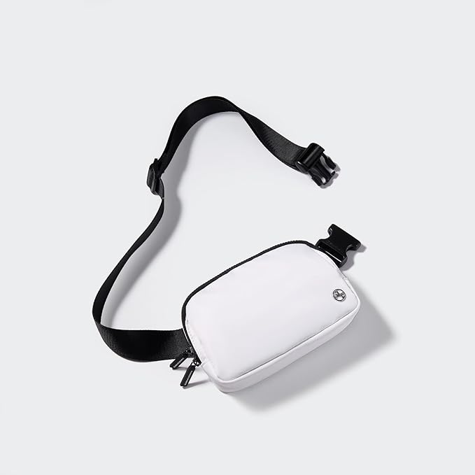 Pander Two Way Zipper Fanny Pack Nylon Everywhere Belt Bag for Women, Water Repellent Waist Packs, Crossbody Bags with Adjustable Strap (White).