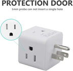 Multi Plug Outlet Splitter, USHANLIN 4 Way Electrical Outlet Extender 3 Prong Mini Travel Wall Plug for Office Home Dorm