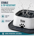 No Spill Dog Water Bowl with Silicone Mat - Spill Proof Slow Drinking Bowl for Home, Car & Travel - Mess-Free Water Bowl for Dogs