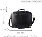 Mysa LIFESTYLE Vegan Leather Messenger Crossbody Shoulder Briefcase Bag for Office Work Fit 14.5" Computer Laptop Men Women