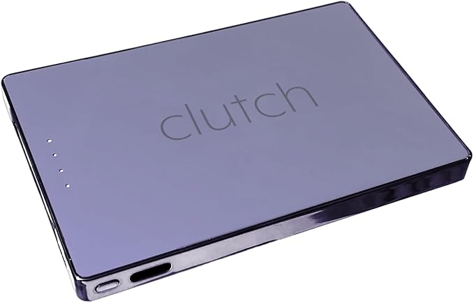 Clutch - Pro USB-C Portable Charger - Compatible with iPhone 15, 16, 17 & Android Devices - Power Bank Magnetic Battery - TSA Travel Approved - USB Rechargeable - Built-in Cable - 5000 mAh - 3.7oz