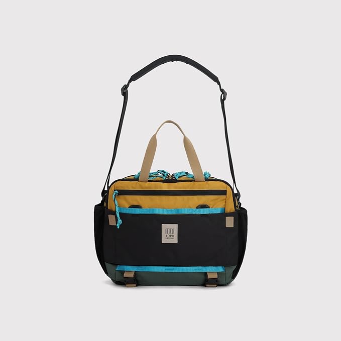 Topo Designs Mountain Cross Bag, Functional + Flexible Briefcase, Removable Shoulder Strap, Fair Trade (Mustard/Forest)