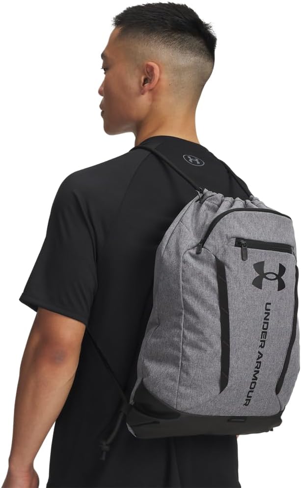 Under Armour Unisex Hustle Sackpack, (025) Castlerock/Black/Black, One Size Fits Most