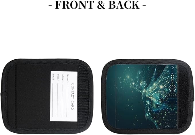 Abstract Galaxy Fairy 2 Pack Luggage Handle Wrap Set of Neoprene Luggage Tags for Suitcases Bag Strap Wrap Cover Travel Airplane Accessories Covers Markers Sleeve Grips Identifiers Cruise