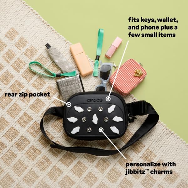 Crocs Classic Belt Waist Bag, Customizable Fanny Pack, Personalize with Jibbitz Charms, Dreamscape, One Size