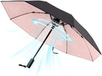 WOOLALA【Newly UV Portable Cooling UPF 50+ Foldable Umbrellas with Fan for Sun & Rain, USB Rechargeable for Games, Playgrond, Heatstroke, Hot Days