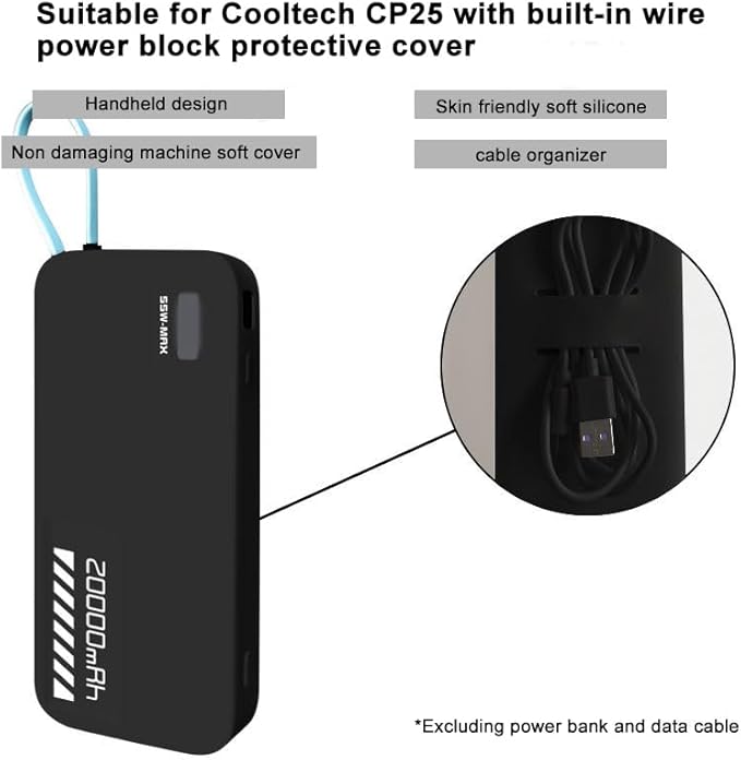 Case for CUKTECH CP25 20000mah 55W, Power Bank Shockproof Silicone Case, Dustproof Protective Soft Cover (Gray)
