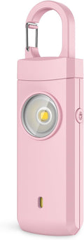Rechargeable Personal Alarms for Women - Birthday Valentine's Day Gifts for Women, Stocking Stuffers for Teen Girl, Daughter, Safety Keychain Flashlight, Siren Alarm, Travel College Essentials (Pink)
