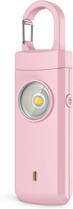 Rechargeable Personal Alarms for Women - Birthday Valentine's Day Gifts for Women, Stocking Stuffers for Teen Girl, Daughter, Safety Keychain Flashlight, Siren Alarm, Travel College Essentials (Pink)