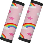 2 Pack Luggage Handle Wrap with Travel Tags - Non-Slip Protective Cover Soft Handle Grips Covers for Suitcase(Rainbow Cloud Star)