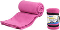 Cloudz Cozy Fleece Airplane Travel Blanket for Your Flight, Car, Camping, Home or Comforting Warmth Anywhere! - Fuchsia