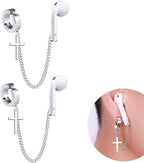 ZOSTLAND 1 Pair Creative Earphone Anti Lost Sports Earring Clip Earclip Strap Wireless Earhook Earbud Ear Bud Holder Connector Compatible with Airpods 1/2/Pro/3 Beats Fit Pro Sony (Cross Clip)
