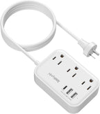 Australia Power Plug Adapter, New Zealand Power Adapter with 3 Outlets 3 USB Charging Ports (1 USB C), Type I Travel Plug for US to New Zealand China Argentina Fiji AU