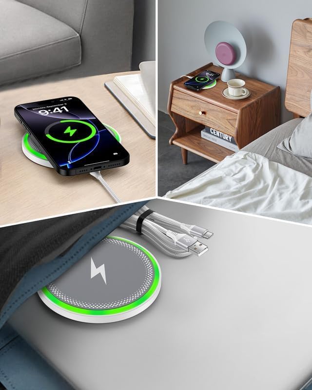 Pixel 10a 10 Pro XL Wireless Charger Android Fast Charging for Google Pixel 10 9a 9 Pro XL 8 8a 7, 2Pack 15w Wireless Charging Pad Cargador Inalmbrico para Samsung for Galaxy iPhone 17e 17 16Pro Max