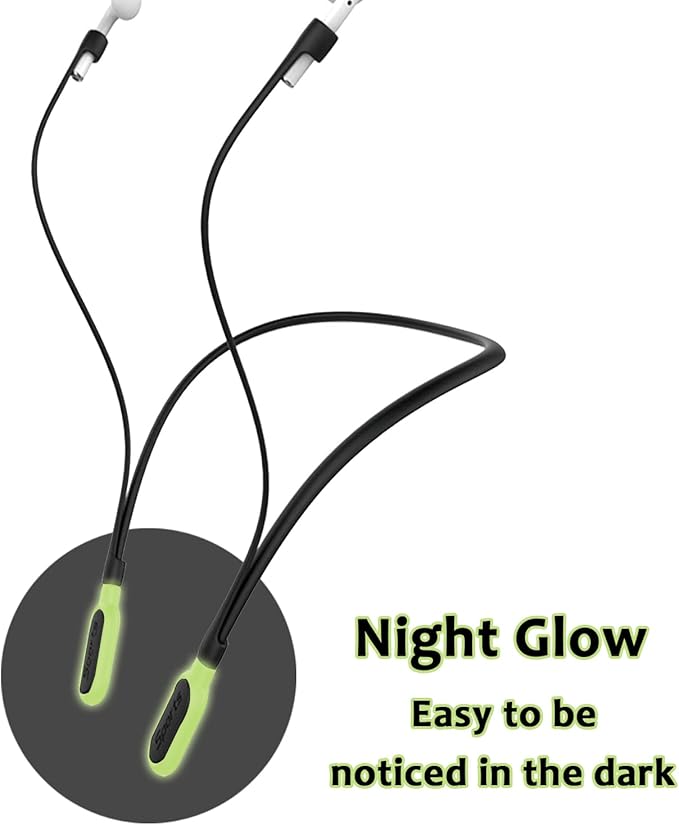 Ultra Strong Magnetic Compatible Airpod Pro Strap Anti-Lost Cord Sports Lanyard Compatible with Airpods 4 3 2 1 Pro 3 2 1, Night Glow