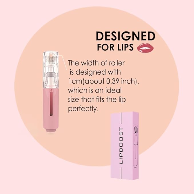 Derma Roller with Liquid Reservoir Serum Applicator for Lips, Skin, Hair, Wrinkles, Easy to Use Face Roller Skin Care Tools Without Serum, 105 Titanium Needles 0.25 mm (PINK 0.25mm)