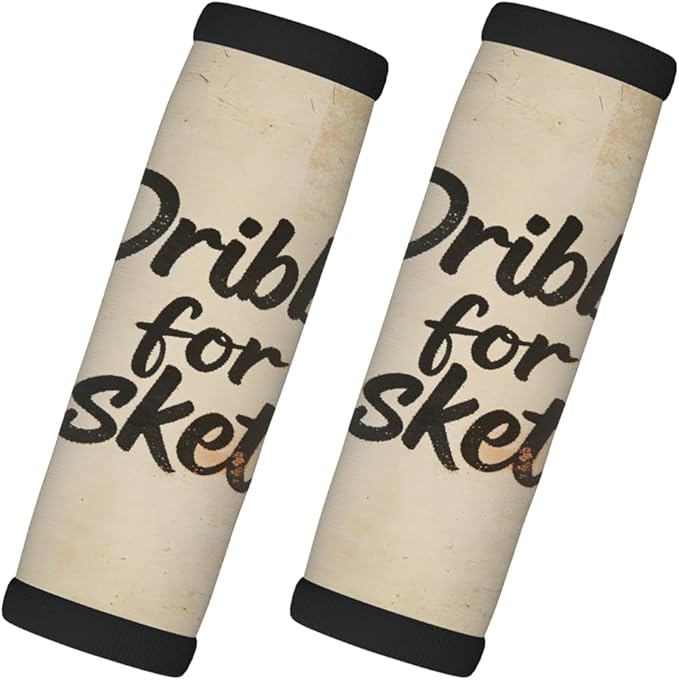 2 Pack Luggage Handle Wrap with Travel Tags - Non-Slip Protective Cover Soft Handle Grips Covers for Suitcase(Vintage Dribble for Basketball)