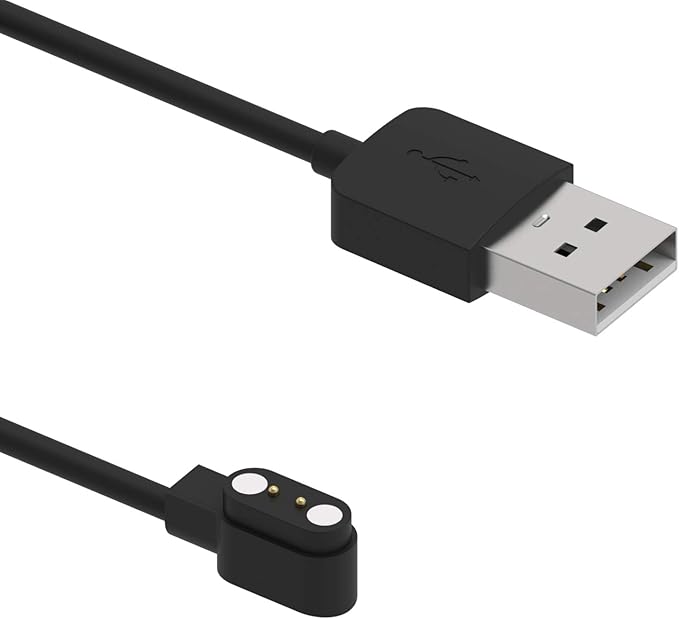 Smart Watch Chargers Compatible for FITVII HM78 HM68 HM58 HM57 H56, Iaret I18, Morepro HM57 HM78, Parsonver SR1 Replacement Charging Cable 60cm, 2Pack (Black&Black)