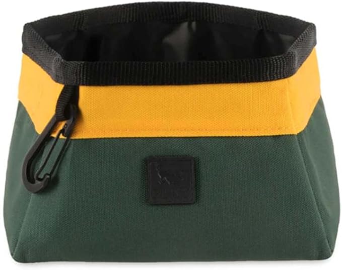 P.L.A.Y. Landscape Series Collapsible Dog Water & Food Bowl - Great Dogs, Travel, On-the-go, Hiking, Outdoors - Portable, Folds Flat, Waterproof, Easy Clean, 2.3L Capacity (Moss)
