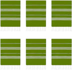 HAVLULAND Turkish Beach Towels Oversized -100% Turkish Cotton Super Soft Lightweight - Absorbent and Quick Drying Bath Towel - Sand Free Beach Towel - Turkish Towels for Adults (Olive Green, 12 Pack)