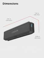 Lenovo Legion Go 65W 12800 Power Bank, Portable Power for Handheld Gaming and Other Devices, USB-C Integrated Cable, Magnetic Attach, Built-in Stand, Black