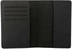 Genuine Leather Passport Holder Travel Wallet RFID Passport Cover Case for Women Men (Black)
