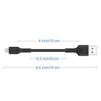 ULIFTUS 4 inch iPhone Charging Cable Short USB to Lightning Cable Small iPhone Charger Cord 5 Pack -Black