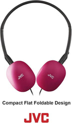 JVC Flats On-Ear Wired Headphones - Flat Foldable Design - 30mm Driver for Powerful Sound - Soft Ear-Pads for Comfort – Steel Headband - Lightweight & Portable - PC/Laptop/Gaming - 3.5mm Slim Plug