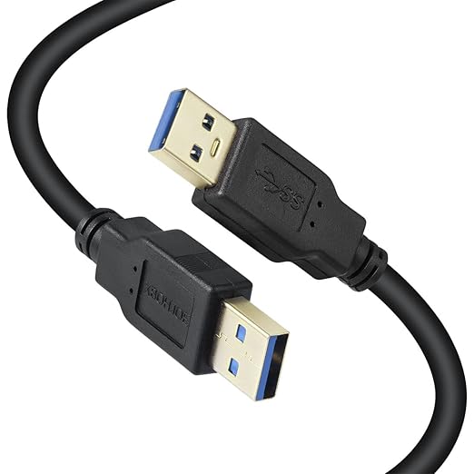 XBOHJOE USB 3.0 Male to Male Cable 15ft Type A Male to A Male Cord 5 Gbps Double USB a to USB a Cable Compatible with Hard Drive Cooling Fan/pad DVD Player and More (Black, 15FT)