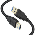 XBOHJOE USB3.0 Male to Male Cable 25FT USB Type A Male to A Male Cord 5 Gbps Double USB a to USB a Cable Compatible with Hard Drive Cooling Fan/pad DVD Player and More (Black, 25FT)
