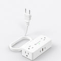 Kakyanill European Travel Plug Adapter, Italy Power Adapter, 4 AC Outlets, 3 USB Ports (2 USB C), 5ft Flat Extension Cord, for Italy Chile Libya