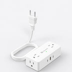 Kakyanill European Travel Plug Adapter, Italy Power Adapter, 4 AC Outlets, 3 USB Ports (2 USB C), 5ft Flat Extension Cord, for Italy Chile Libya
