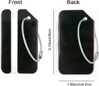 2Pack Black Aluminum Luggage Tag with Name ID Card Perfect to Quickly Spot Luggage Suitcase by Ovener