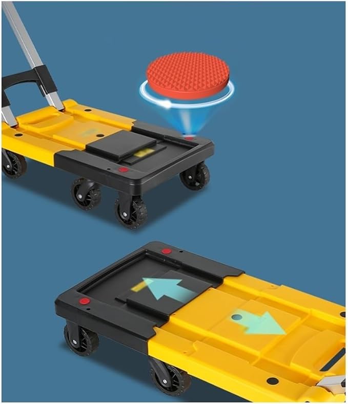 Folding Platform Carts with Wheels Portable Hand Trucks for Cargo Luggage Trolleys Small Utility Carts Home Use Trailers Heavy-Duty Folding Dollies
