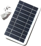 5V High Power USB Solar Panel Outdoor Waterproof Hike Camping Portable Cells Battery Solar Charger for Mobile Phone, White & Black