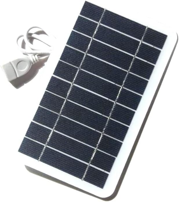 5V High Power USB Solar Panel Outdoor Waterproof Hike Camping Portable Cells Battery Solar Charger for Mobile Phone, White & Black
