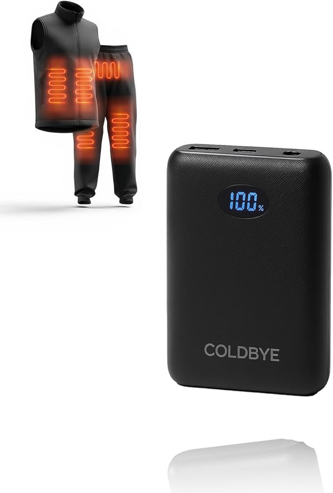 Ultra-Light 5V 7.4V 10000mah Heated Vest Battery Pack Compatible with ORORO, Battery Pack for Heated Vest with LED, Rechargeable Power Bank for TODWARM, for XINSONYUELL, for Vestego, for Weamest