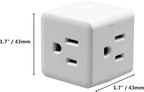 Projectpak 3 Outlet Wall Adapter Travel Cube – Grounder Splitter Turns One Outlet into Three | 3 Pack
